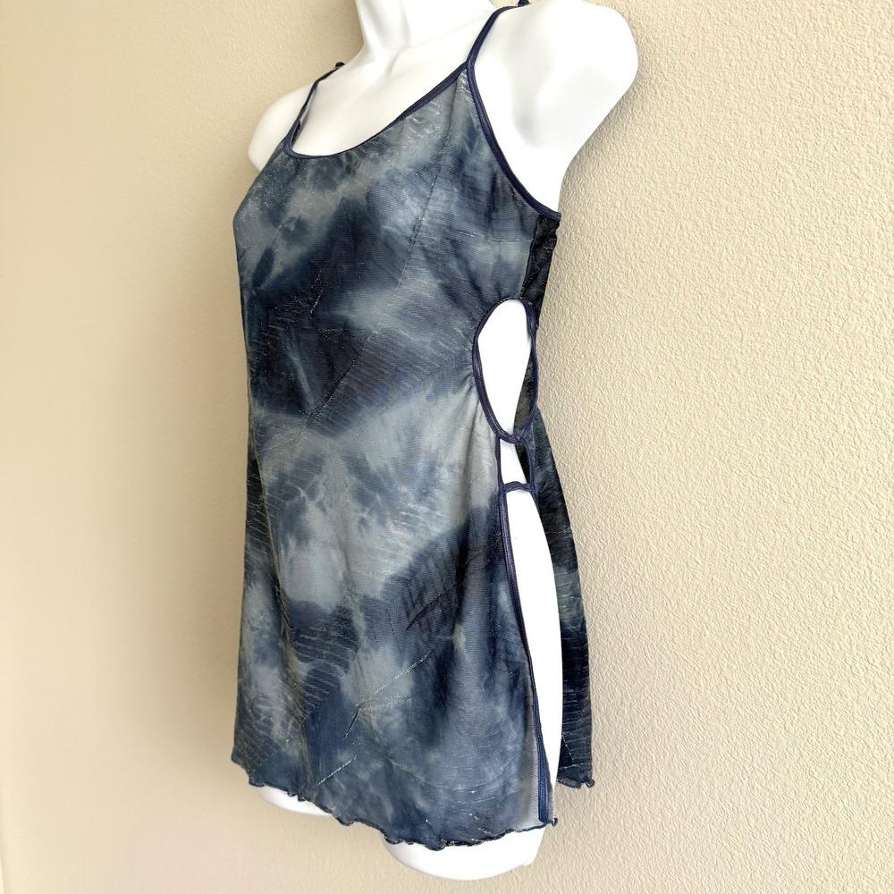 Vintage Fredericks Of Hollywood‎ Sheer Lingerie Womens Large Blue Sparkle Fairy